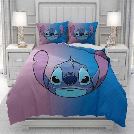 v926 Sengetøy Stitch morsomt Dynetrekk menn kvinner/Barn KID Trykk tegneserie Sengetøy Sett Dyne Seng Myk Komfortabel dropshipping 3-Dels Seng