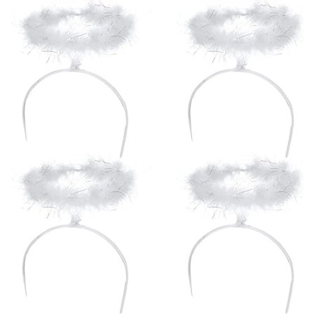 4 stk. Engel Halo Hodebånd Hvite Halo Hodebånd Kunstig Fjær, ZQKLA