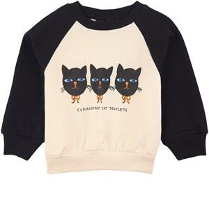 Mini Rodini Off-white Cat Triplets Sweatshirt 116/122 cm - Jumpers and knitwear - 116/122 cm - White