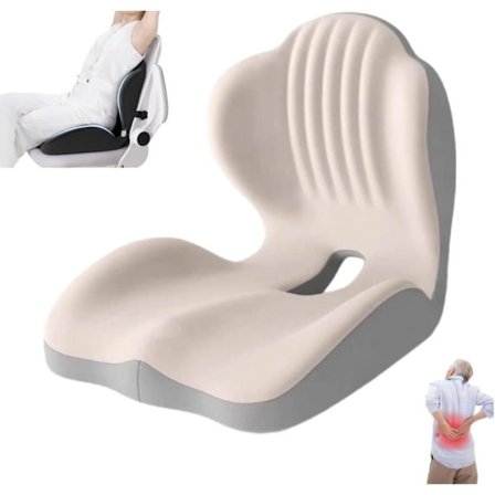 L-formet setepute i minneskum med korsryggstøtte – ortopedisk ergonomisk pute for stol, kontor, hjem og bil_TF_TF