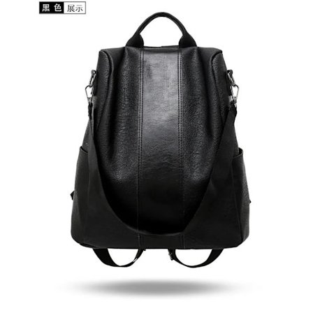 Stöldskyddad gammaldags läderryggsäck dam axelväska damer stor kapacitet reseryggsäck skolväskor för flickor Mochila Mujer~00285