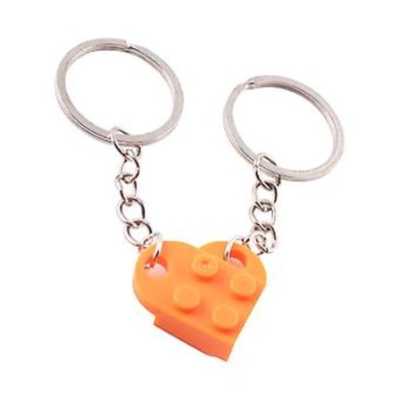 Pariskunnan Sydän Avaimenperäsetti Tiili Sydän Avaimenperä Poikaystävälle Tyttöystävälle Joululahjaksi (Oranssi)