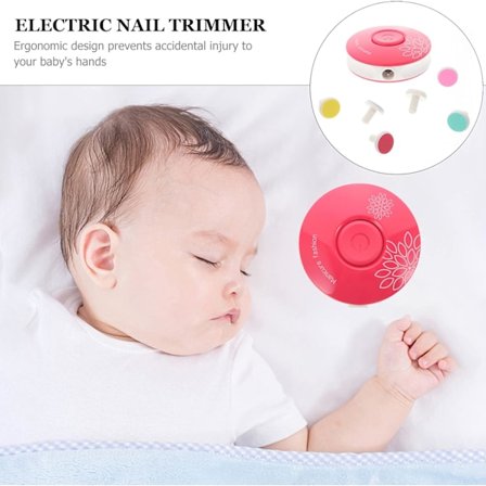 (Rosarød) Elektrisk Negleklipper Baby Neglefil Elektrisk Negl, ZQKLA