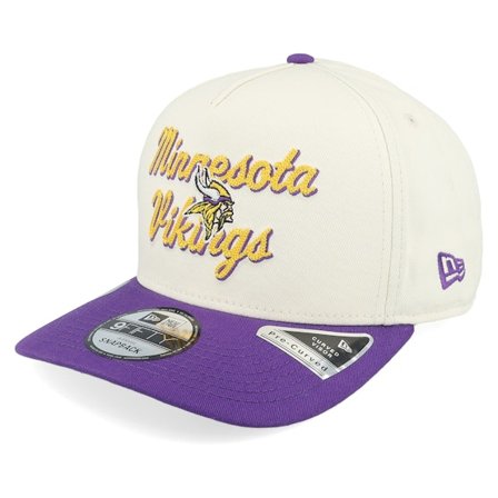 New Era - NFL White adjustable Czapka Z Daszkiem - Minnesota Vikings 9FIFTY Chainstitch White/Purple A-Frame Adjustable @ Hatstore