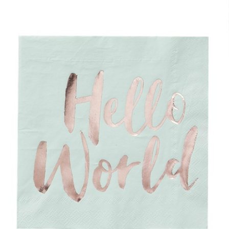 Servetter hello world 20-pack - Baby Shower Dekoration - Kalaslagret.se