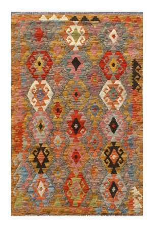 Hand Woven Kilim Afghan Old Style Rug 100X145