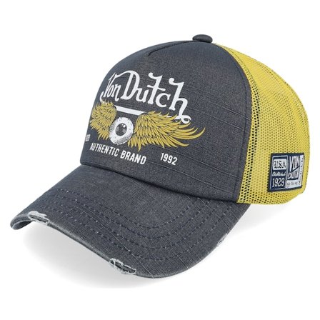 Von Dutch - Lila trucker Keps - Crew Yellow/Navy A-Frame Trucker @ Hatstore