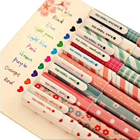 Söpöt värikynät naisille, värikkäät geelikynät Kawaii Roller Ball -kynät Bullet Journal -kirjoitustarvikkeet