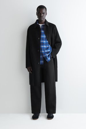 COS Homme Chemise Décontractée À Carreaux En Laine Mélangée in Bleu