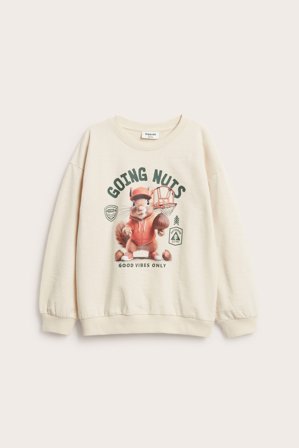 Kappahl | Bluza z nadrukiem Jasnobeżowy 110/116 | Jasnobeżowy