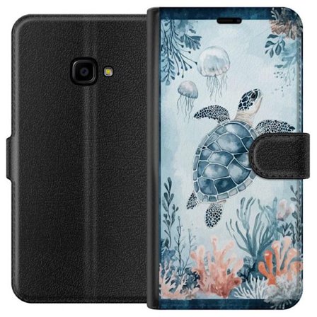 Kompatibel Tegnebogsetui til Samsung Galaxy Xcover 4 Akvarel-maleri af en havskildpadde blandt koraller og maneter i et fredeligt blåt undervandsverd