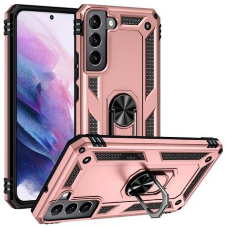Samsung Galaxy S22 Skal Ring Armor Hybrid Roséguld