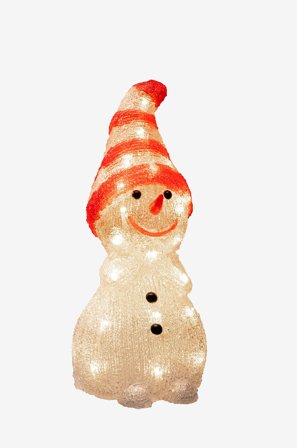 Konstsmide - Snögubbe LED höjd 32 cm - Röd - Julbelysning ute - Från Homeroom