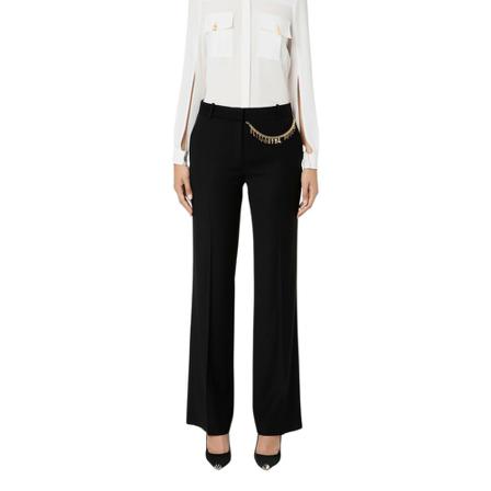 Elisabetta Franchi, Wide Trousers Zwart, Dames, Maat:S