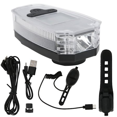 Monitoiminen polkupyörän etuvalo, pyörän nopeusmittari, LED-näyttö, äänimerkki varoitukseen pyöräilyyn