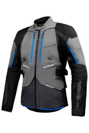 Motorradjacke Ixon VIDAR Grau/Schwarz/Blau 4XL