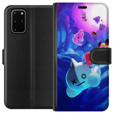 Samsung Galaxy S20+ Lommeboketui BT21-karakterene svever gjennom et magiskt blått univers fylt med virvlende lys, energi og farger i en drømmeaktig