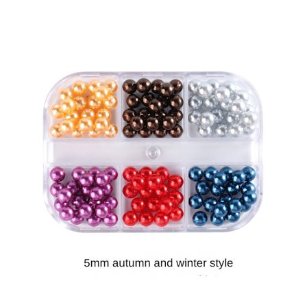 Nageldekorationer för Nail Art Halvcirkel Full Circle Färgglad Pearl Aurora 6-grid Pearl ZZ01 12g