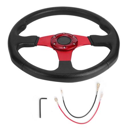 350 mm/14 tommer racerbil sportsrat dyb tallerken 6 bolte Universal Modificeret Tilbehør Rød