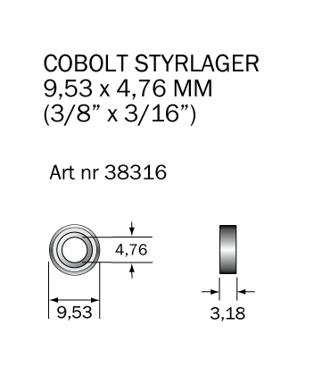 Cobolt 38316 Kulelager 9,53 x 4,76 mm, Maskintilbehør & forbruk