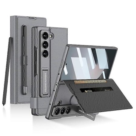 Plånboksfodral för Samsung Galaxy Z Fold 6, Inbyggt skärmskydd Korthållare Plånbok Läder Flipfodral med Ställ - S Pen-plats -Yx
