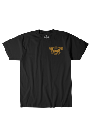 Tricou Moto West Coast Choppers negru/galben 3XL