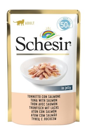 Schesir Tonnetto Con Salmone Cibo Umido Gatti Adulti Bustina 50g