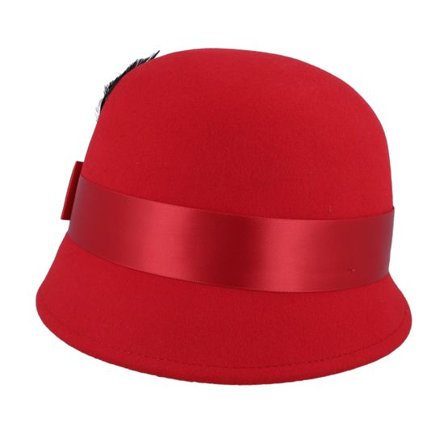 Sur la tête - Röd historical Hatt - Womens Red Chloe Cloche @ Hatstore