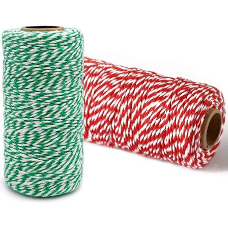 Grønn, rød og hvit juletråd 200M, Bakertråd/Hagetråd/DI