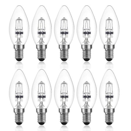 42w E14 C35 Dimbar Halogenpære Ac 220-240v Varmhvit 2700k E14 Transparent Halogen Lyspære (10 stk)