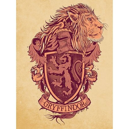 Harry Potter Gryffindor Canvas Print 80cm x 60cm Kräm/Röd