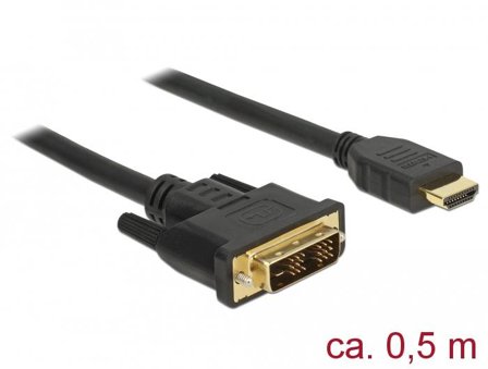 Delock adapterkabel - HDMI / DVI - 50 cm