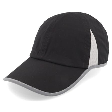 Kumo - Zwart unconstructed Cap - Reflective 6-panel Sport Black/Grey Dad Cap @ Hatstore