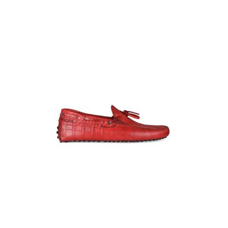 Tod's Croco Instappers , Rood , Heren , Maat: 44 EU Instappers & Slip ons