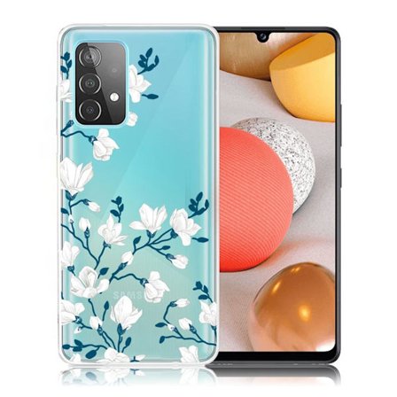 Deco Samsung Galaxy A52 5G kotelot - Valkoinen Kukka