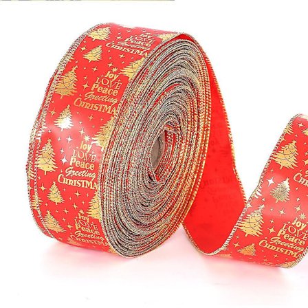 1 st julgransdekoration band julband julgranar dekoration färgglatt band (5m rött band)