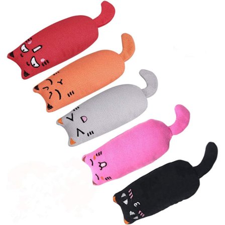 Plys kattefingerdukke, kattelegetøj til at tygge på