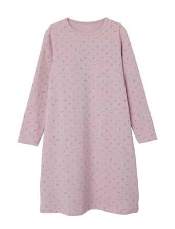 Nkfnightgown Ls Dawn Pink Floral Noos Night & Underwear Pyjamas Nightdresses Rosa Name It*Betinget Tilbud