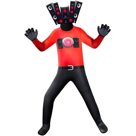 Halloween skräckspel 3D TV man toalett man helkroppsstrumpa cosplay monitor man