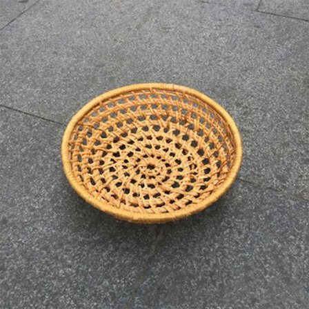 Rattan Flet Opbevaringsbakke Køkken Brødkurv RUND-L RUND-L