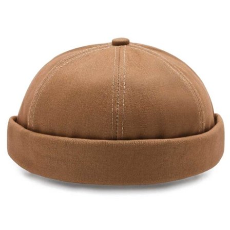 Beige docker hat hatte rullet skærm hat beanie sotmössa