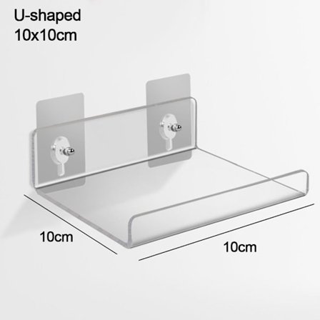 Gjennomsiktig oppbevaringsstativ for baderom 10X10CMU-FORMET U-FORM