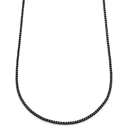 Essentials | Collar de cadena de caja cuadrada en negro metalizado de 3 mm para hombres - Collares de cadena
