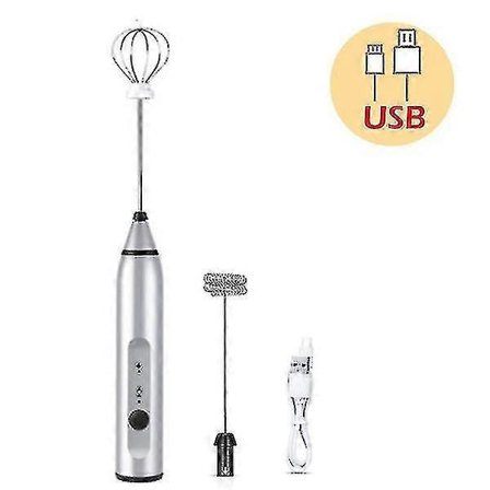 Sähköinen maidonvaahdotin Mini Mixer Vaahdotin Kahvi Vispilä Sekoitin Munavispilä (valkoinen)