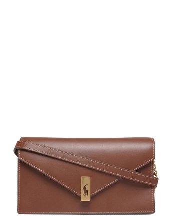 Polo Id Leather Chain Wallet & Bag Brown Polo Ralph Lauren