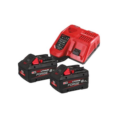 Milwaukee M18 FORGENRG-802 Laddpaket, Batterier & laddare