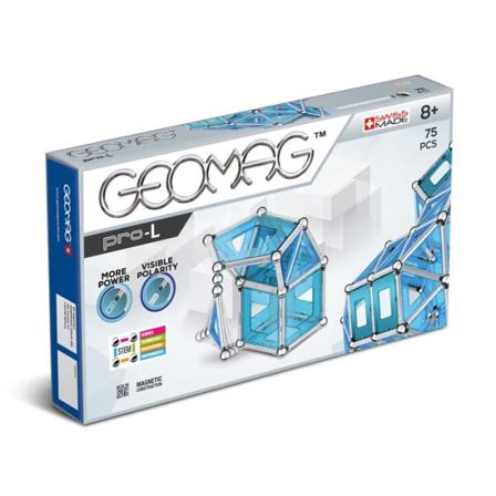 023 Geomag Pro-L Paneler 75 st - Magnetiska och kreativa byggsatser för komplexa modeller och strukturer - Unisex Blå och metall