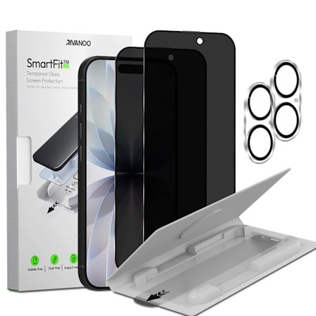 2-PACK iPhone 17 Privacy Skærmbeskytter & 2-PACK linsebeskytter - Hærdet Glas | [SmartFit Refill System] - Boblefri