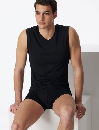 Schiesser Tank Top - Black - XL