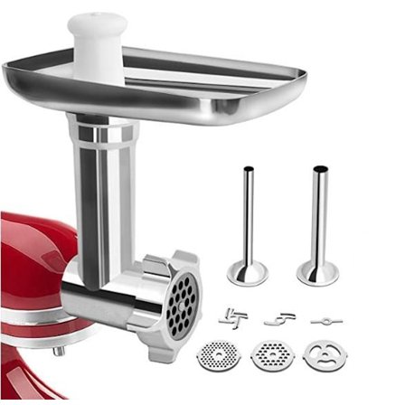 KitchenAid Kjøttkvern Tilbehør, KitchenAid Kjøttkvern for Food Processor, med 3 Kverneplater og 2